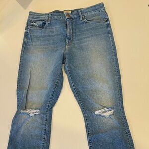 Mother High Wasted Looker Ankle Fray Jeans